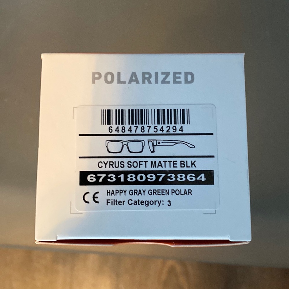 Spy Cyrus soft matte black with happy grey green polarized